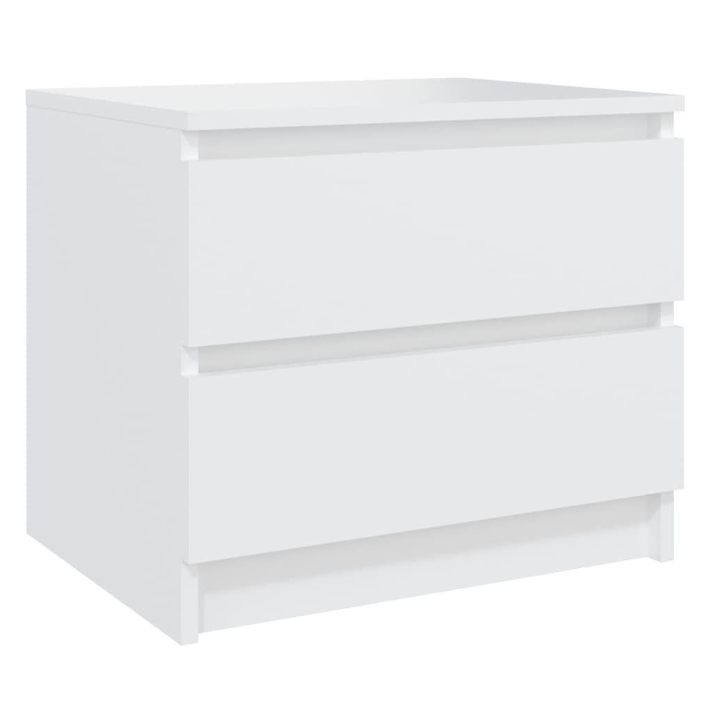 Sängbord 2 st vit 50x39x43,5 cm konstruerat trä