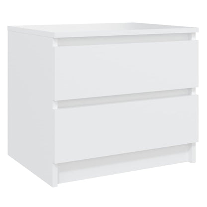 Sängbord 2 st vit 50x39x43,5 cm konstruerat trä