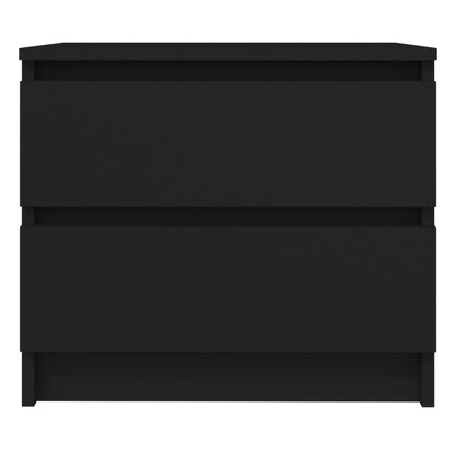 Sängbord 2 st svart 50x39x43,5 cm konstruerat trä