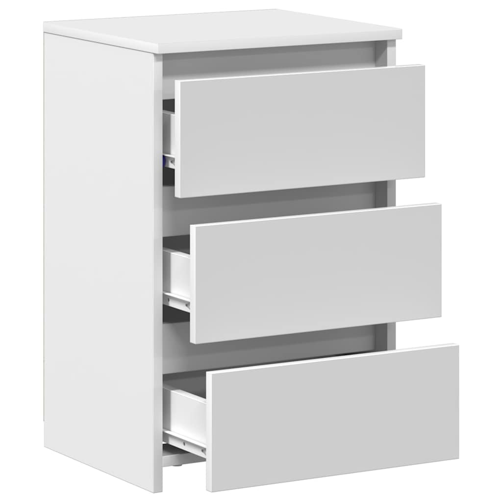Sängbord 2 st vit 40x35x62,5 cm konstruerat trä