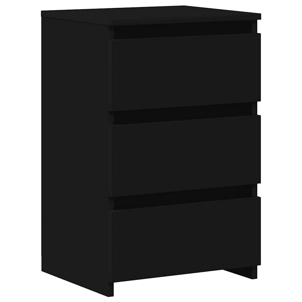 Sängbord 2 st svart 40x35x62,5 cm konstruerat trä
