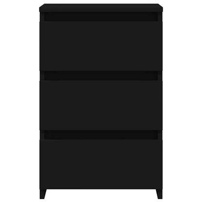 Sängbord 2 st svart 40x35x62,5 cm konstruerat trä