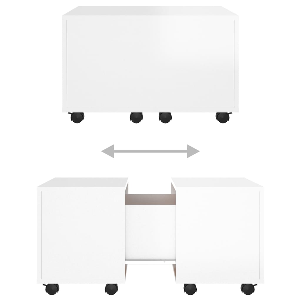 Soffbord Högglans Vit 60x60x38 cm