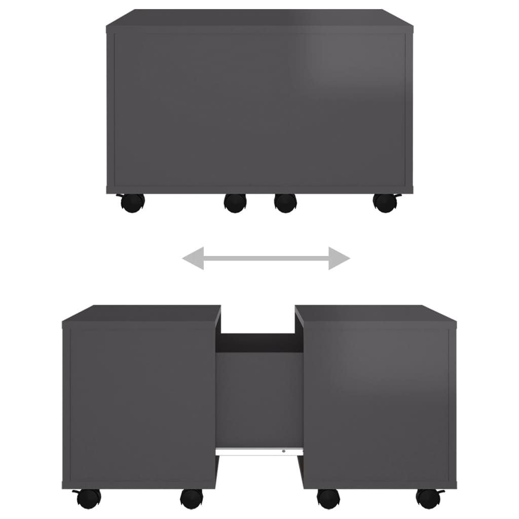 Soffbord Högglans Grå 60x60x38 cm