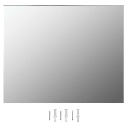 Väggspegel utan ram LED-belysning rektangulär