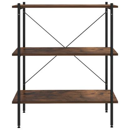 Hyllenhet med 3 hyllplan svart och naturfärg 80x40x92 cm
