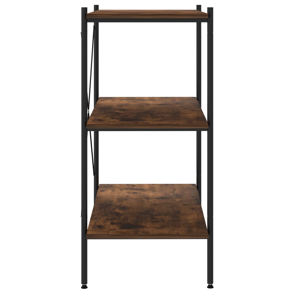 Hyllenhet med 3 hyllplan svart och naturfärg 80x40x92 cm