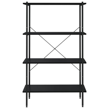 Hyllenhet med 4 hyllplan svart 80x40x130 cm