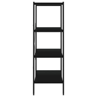 Hyllenhet med 4 hyllplan svart 80x40x130 cm