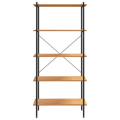 Hyllenhet med 5 hyllplan svart och ek 80x40x163 cm
