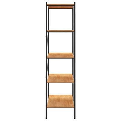Hyllenhet med 5 hyllplan svart och ek 80x40x163 cm