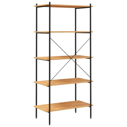 Hyllenhet med 5 hyllplan svart och ek 80x40x163 cm