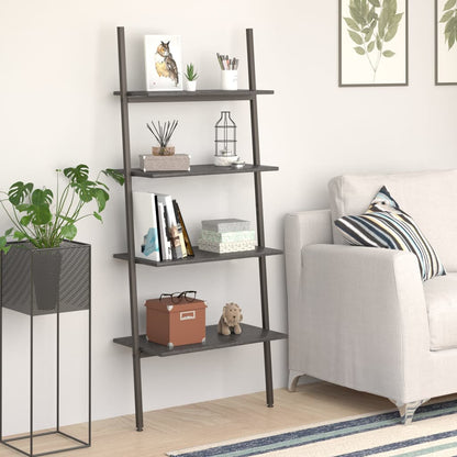 Hylla 4 hyllplan svart 64x34x150,5 cm