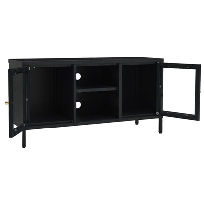TV-Möbel DIV. TV-Bänk Svart 105x35x52 cm stål och glas