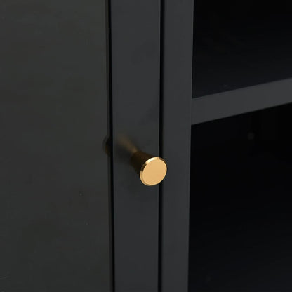 TV-Möbel DIV. TV-Bänk Svart 105x35x52 cm stål och glas