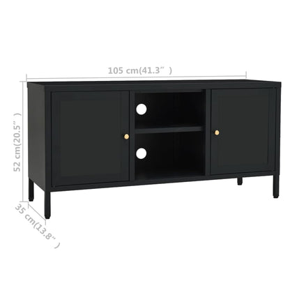 TV-Möbel DIV. TV-Bänk Svart 105x35x52 cm stål och glas