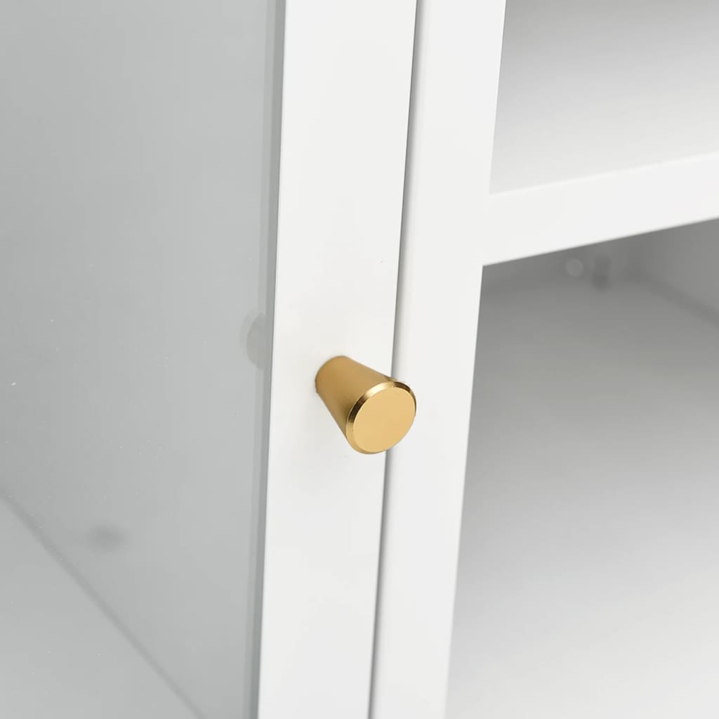 TV-Möbel DIV. TV-Bänk Vit 105x35x52 cm stål och glas