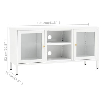 TV-Möbel DIV. TV-Bänk Vit 105x35x52 cm stål och glas