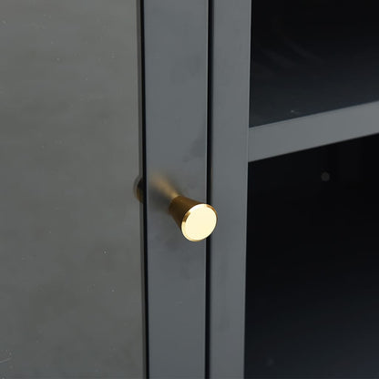 TV-Möbel DIV. TV-Bänk antracit 105x35x52 cm stål och glas