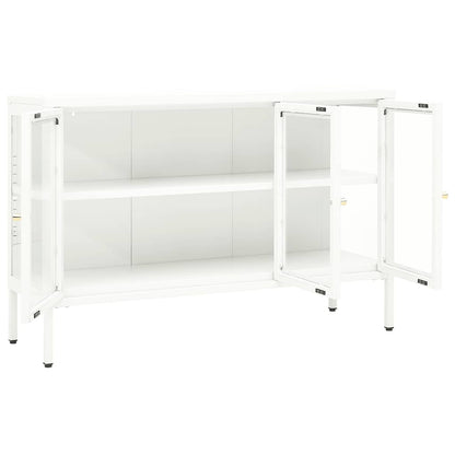 Skänk Vit 105x35x70 cm stål och glas