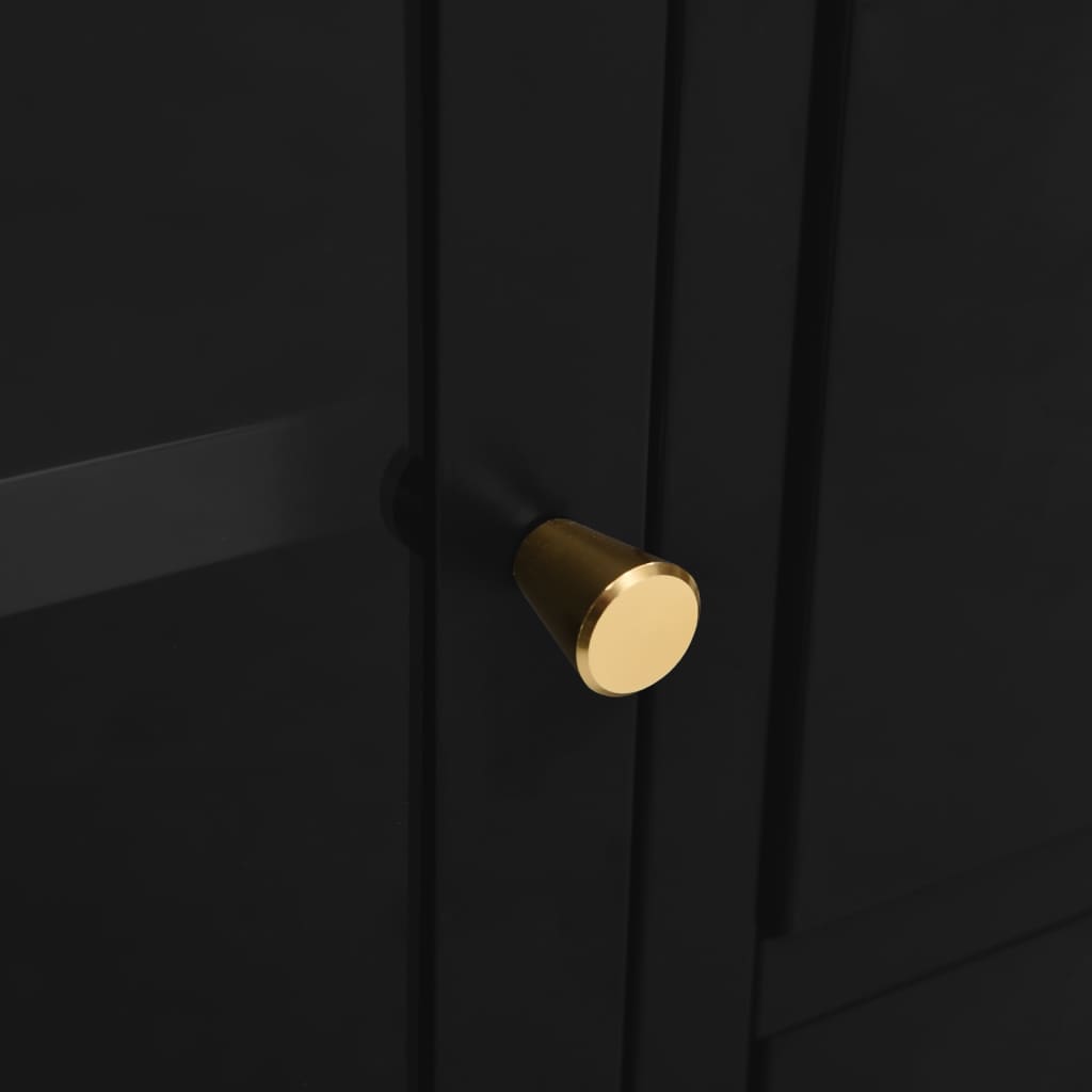 Skänk DIV. Svart 75x35x70 cm stål och härdat glas