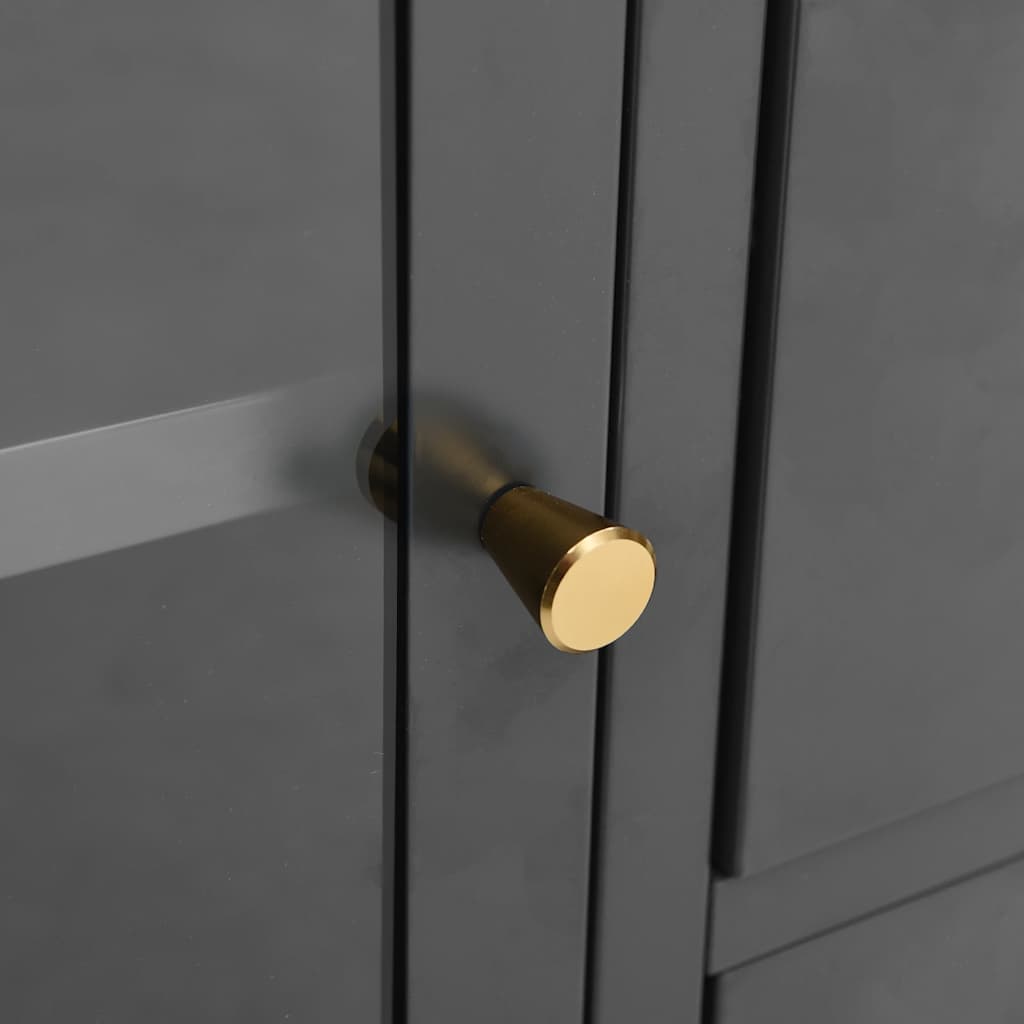 Skänk DIV. antracit 75x35x70 cm stål och härdat glas