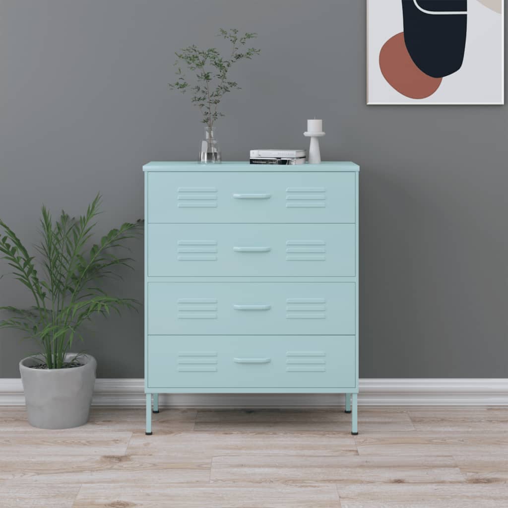 Byrå DIV. mintgrön 80x35x101,5 cm stål
