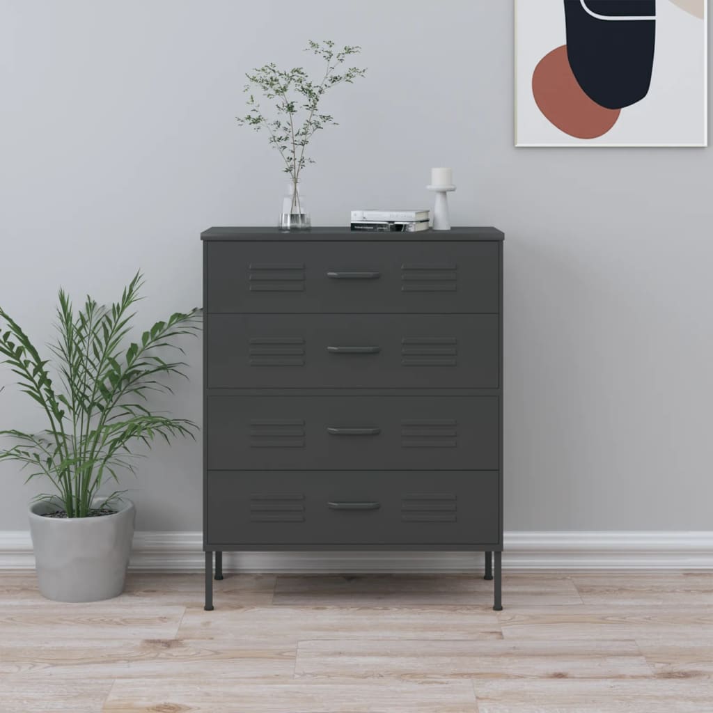 Byrå DIV. antracit 80x35x101,5 cm stål