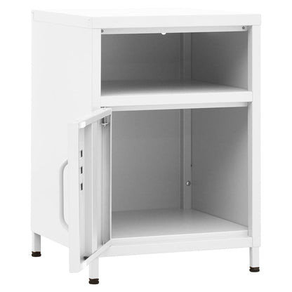 Sängbord vit 35x35x51 cm stål