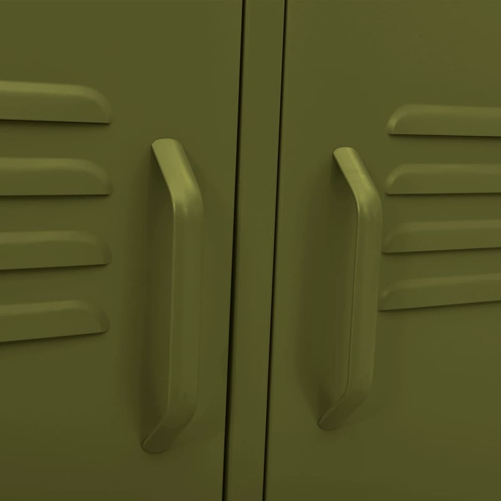 TV-Möbel DIV. TV-Bänk olivgrön 105x35x50 cm stål