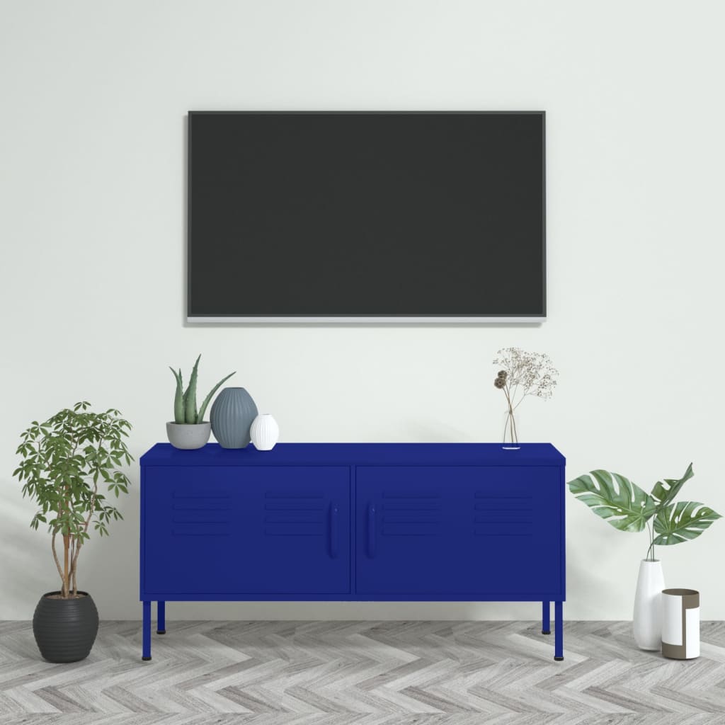 TV-Möbel DIV. TV-Bänk marinblå 105x35x50 cm stål