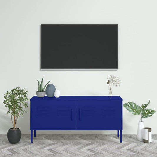 TV-Möbel DIV. TV-Bänk marinblå 105x35x50 cm stål