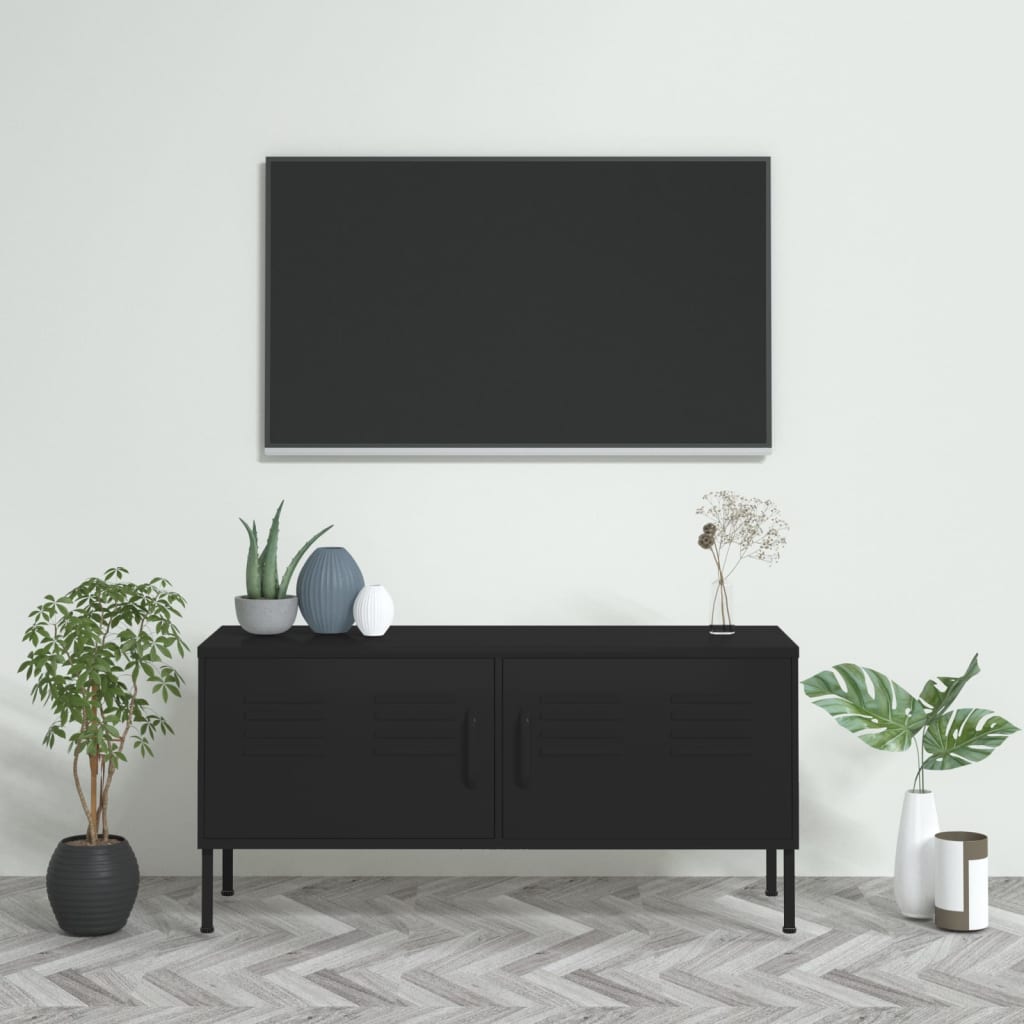 TV-Möbel DIV. TV-Bänk Svart 105x35x50 cm stål