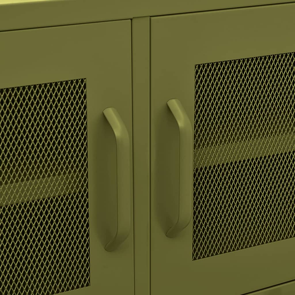 TV-Möbel DIV. TV-Bänk olivgrön 105x35x50 cm stål