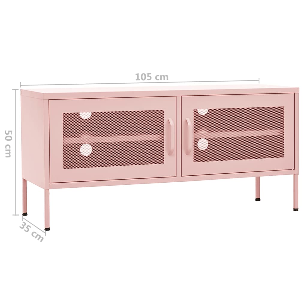 TV-Möbel DIV. TV-Bänk pink 105x35x50 cm stål