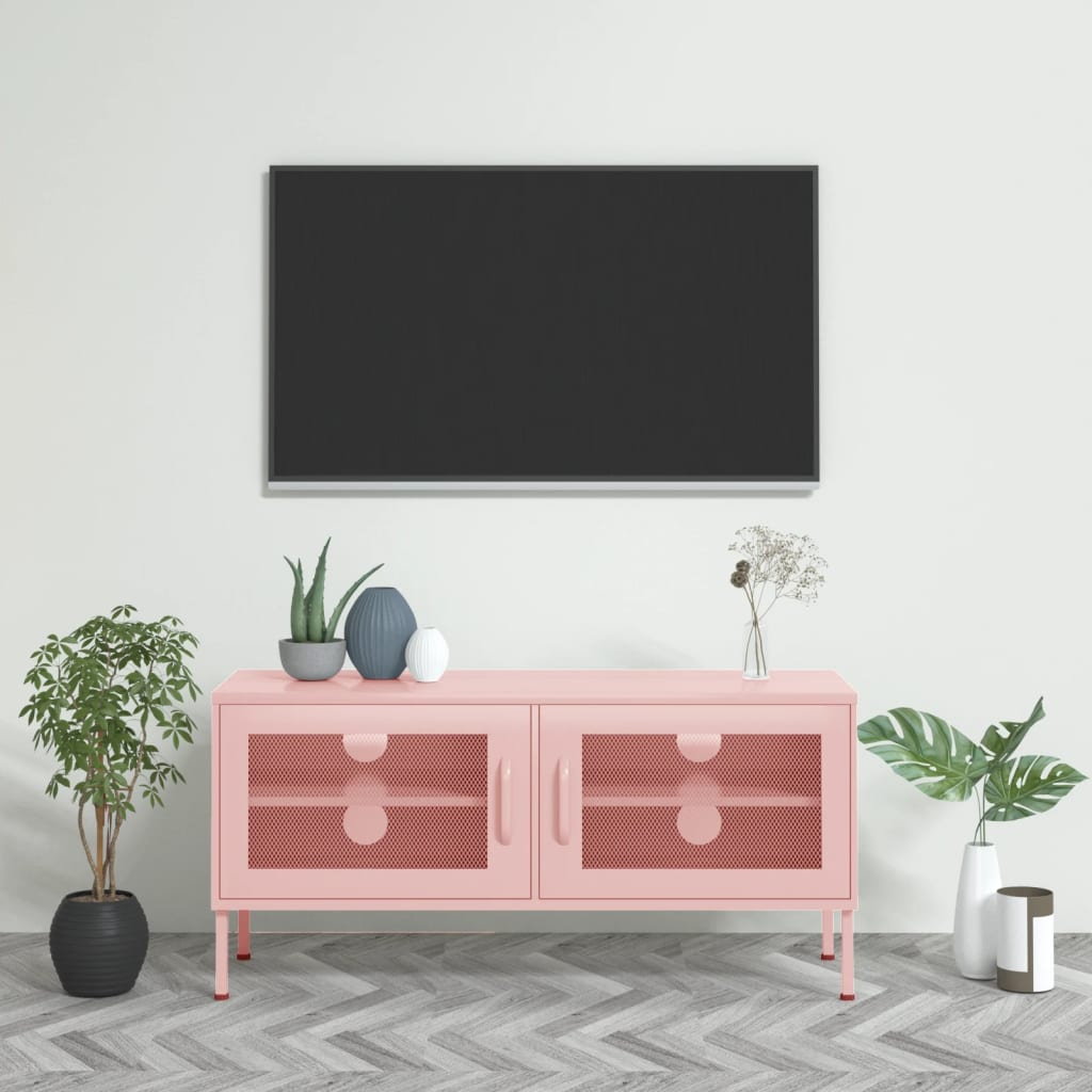 TV-Möbel DIV. TV-Bänk pink 105x35x50 cm stål