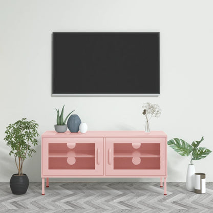 TV-Möbel DIV. TV-Bänk pink 105x35x50 cm stål
