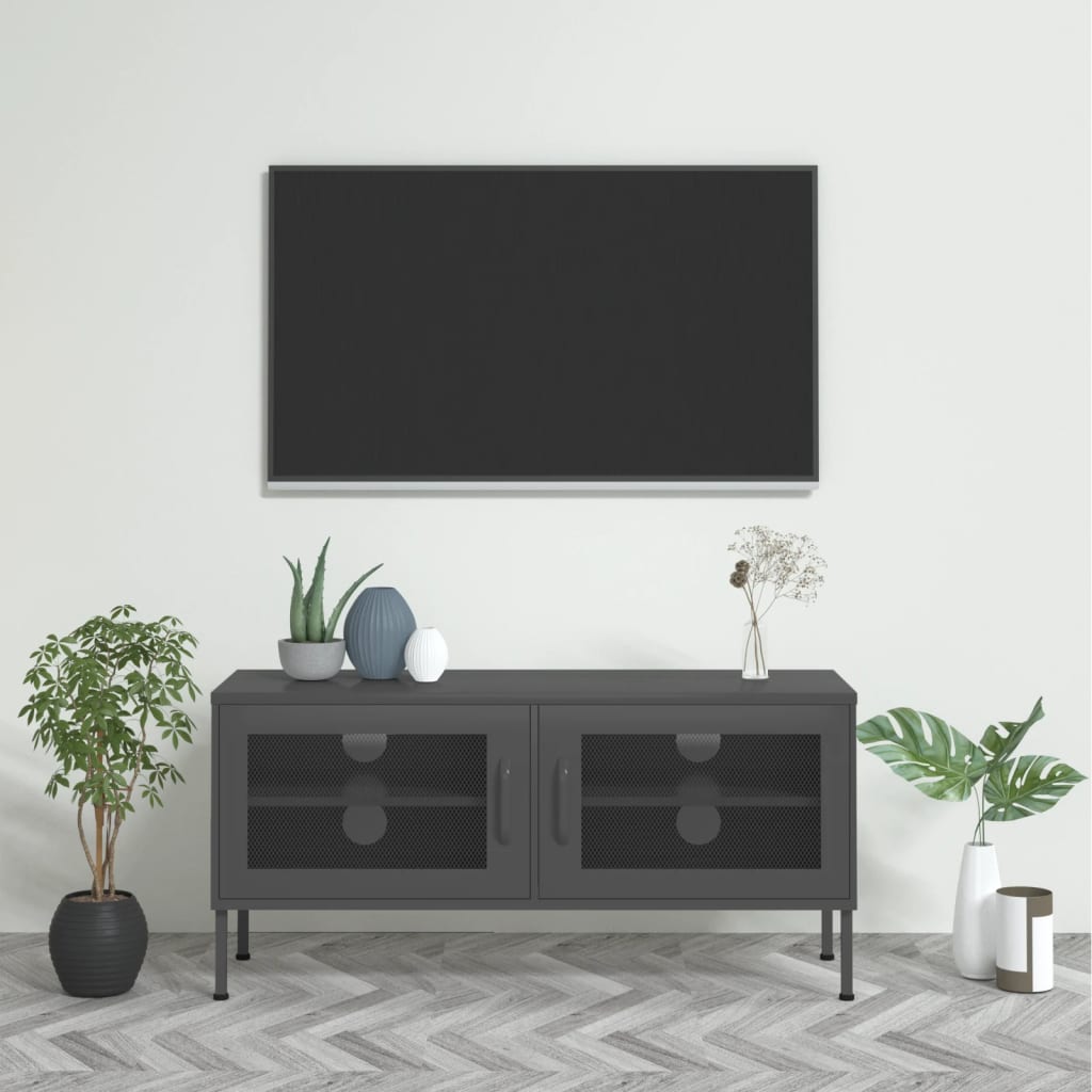 TV-Möbel DIV. TV-Bänk antracit 105x35x50 cm stål