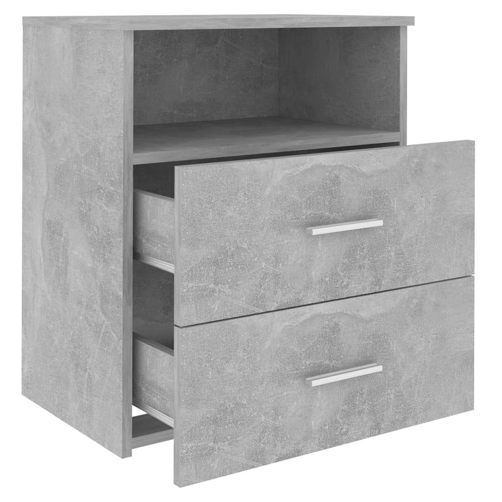 Sängbord 2 st betonggrå 50x32x60 cm