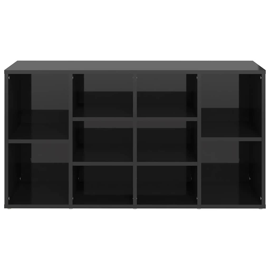 Skoställ Högglans Svart Skobänk 103x30x55 cm