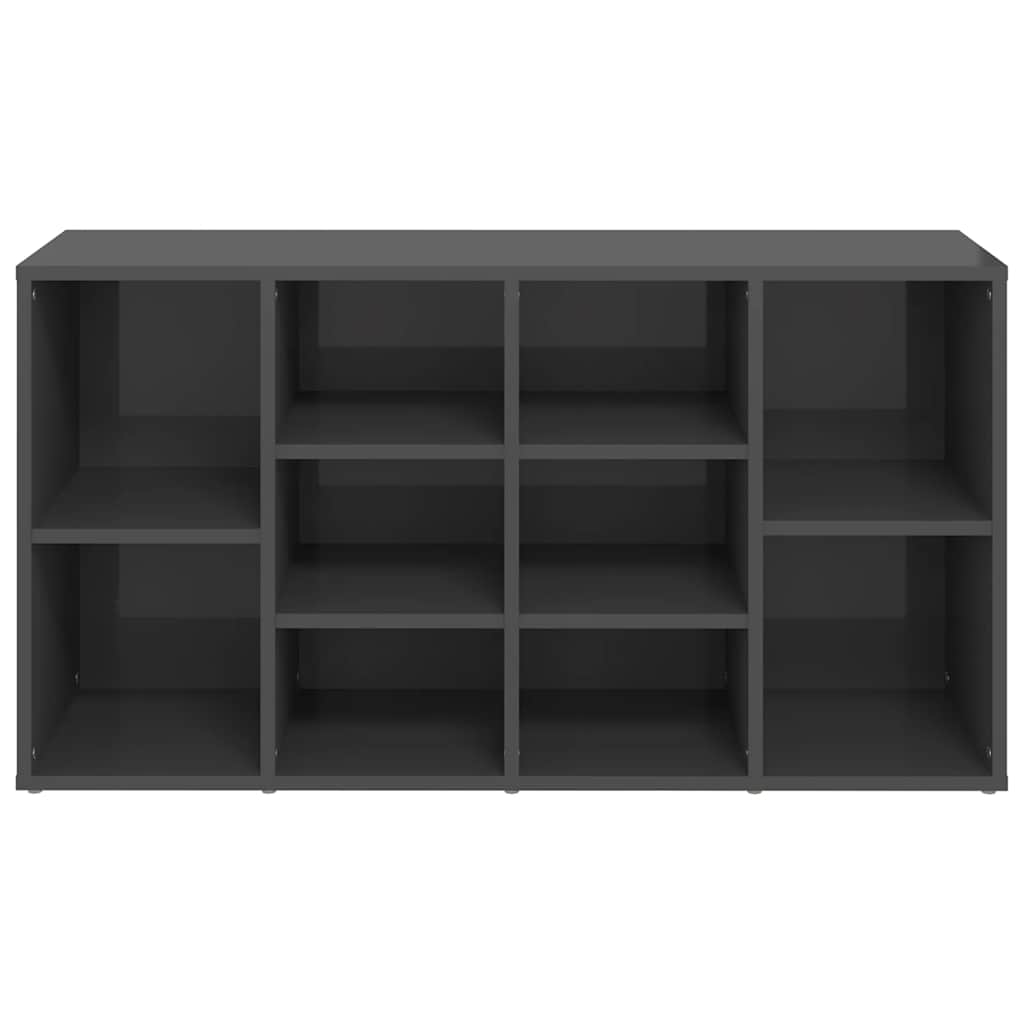 Skoställ Högglans Grå Skobänk 103x30x55 cm