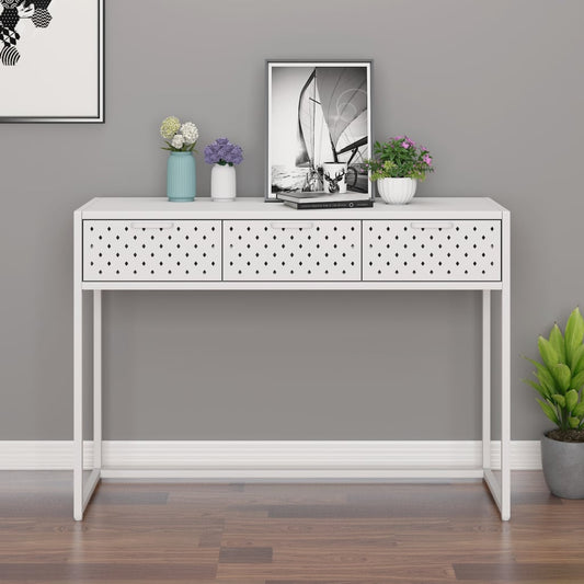 Avlastningsbord Konsollbord Vit 106x35x75 cm stål