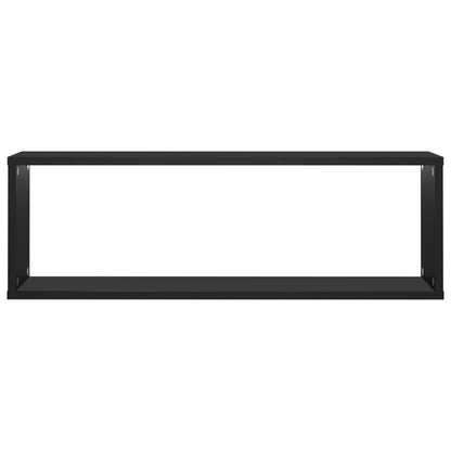 Vägghylla kubformad 6 st svart 80x15x26,5 cm konstruerat trä
