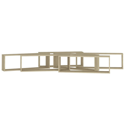 Vägghylla kubformad 6 st sonoma-ek 80x15x26,5cm konstruerat trä
