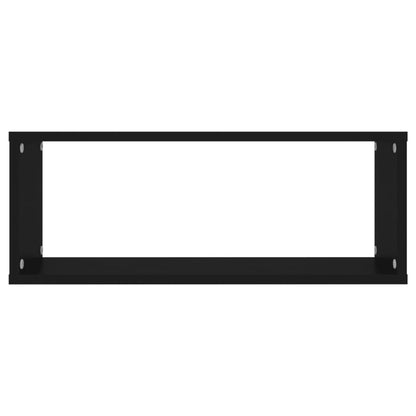 Vägghyllor 6 st svart 60x15x23 cm konstruerat trä