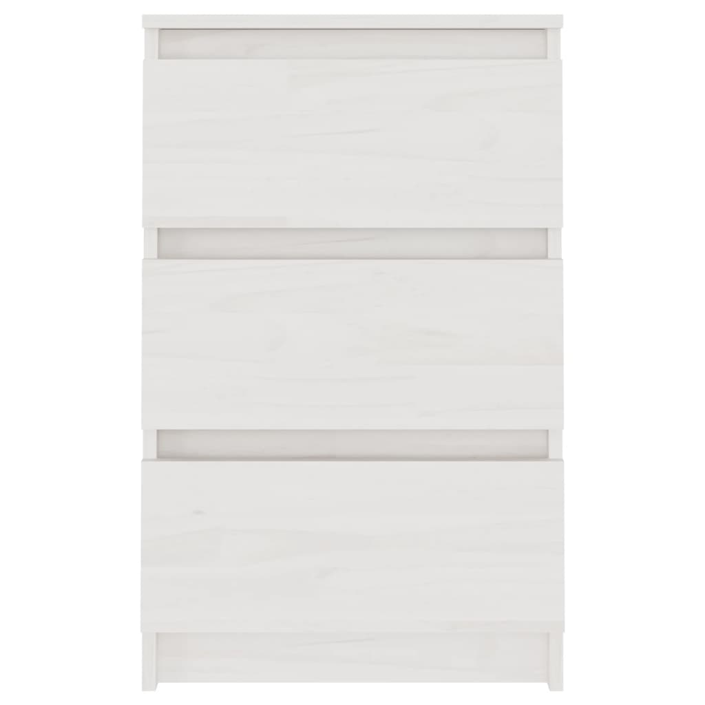 Sängbord 2 st vit 40x29,5x64 cm massiv furu