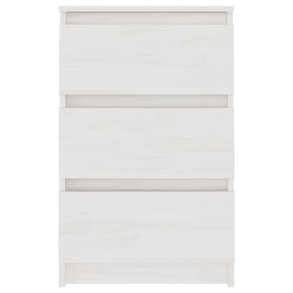 Sängbord 2 st vit 40x29,5x64 cm massiv furu