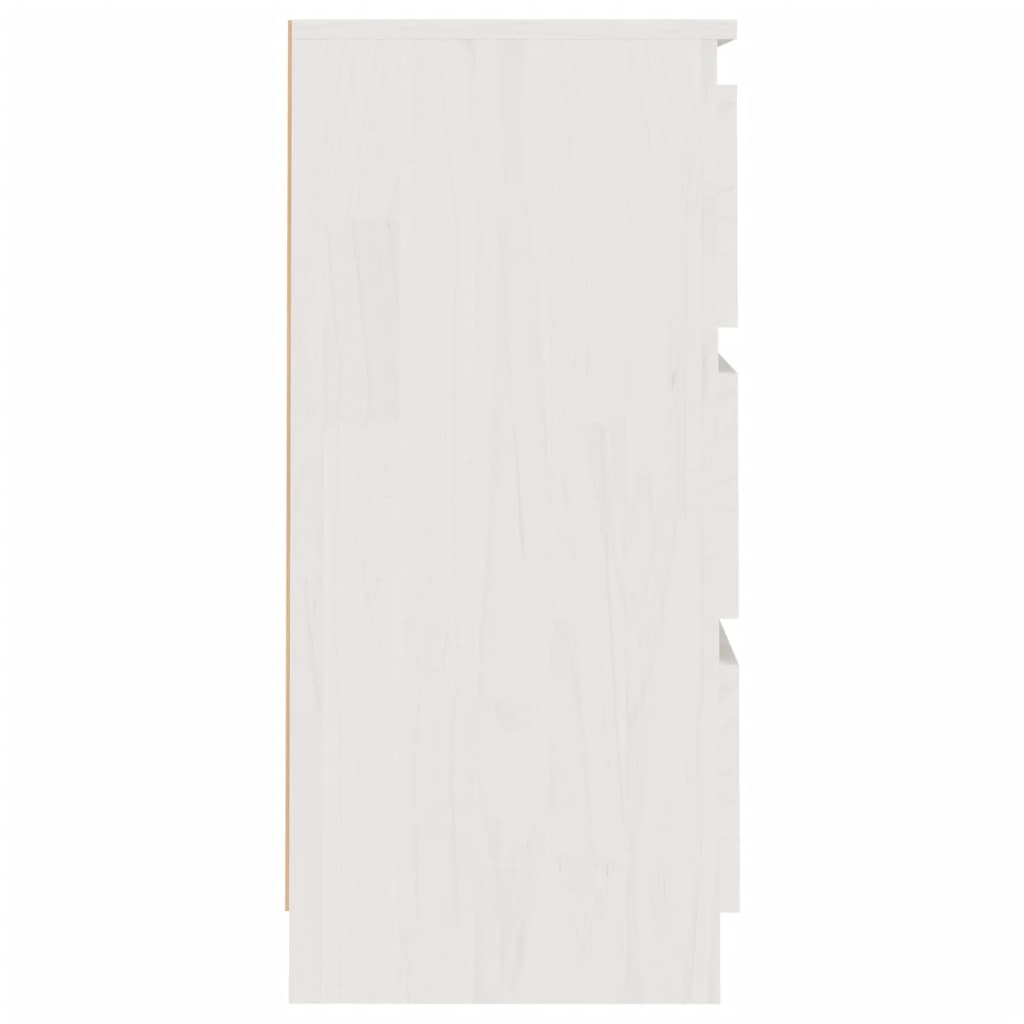 Sängbord 2 st vit 40x29,5x64 cm massiv furu