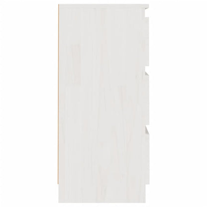 Sängbord 2 st vit 40x29,5x64 cm massiv furu