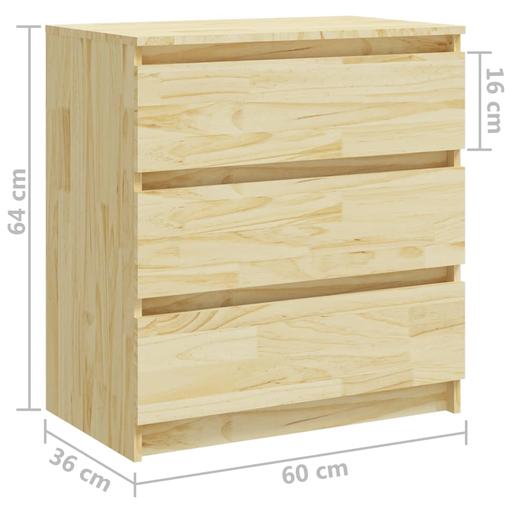 Sängbord Nattduksbord Trä 60x36x64 cm massiv furu